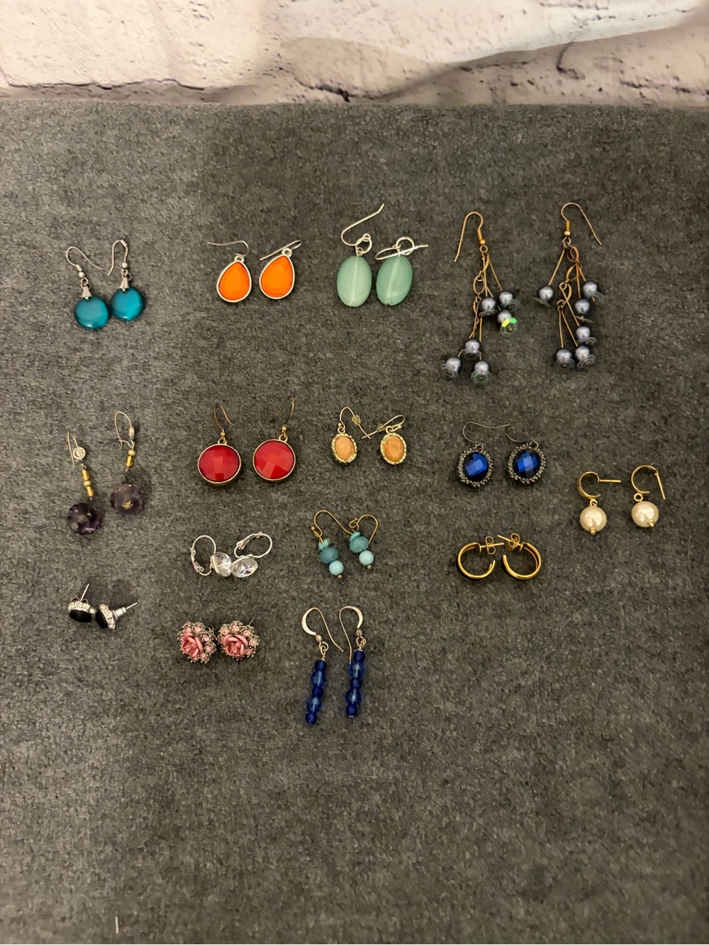Lot of 15 Mixed Color Women's Earring Assortment
